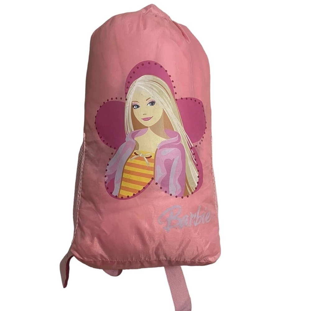 Barbie READ 2007 by Mattel Pink Sleeping Slumber Bag W/Storage Backpack 53x26”